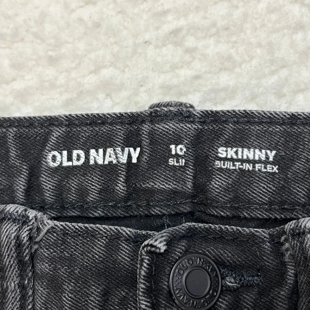 Old Navy Jeans Boys 10 Slim Black Built-In Flex Skinny Denim Pants 723742-00